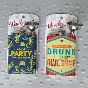 Wembley Party Flask Set - Blue and Red